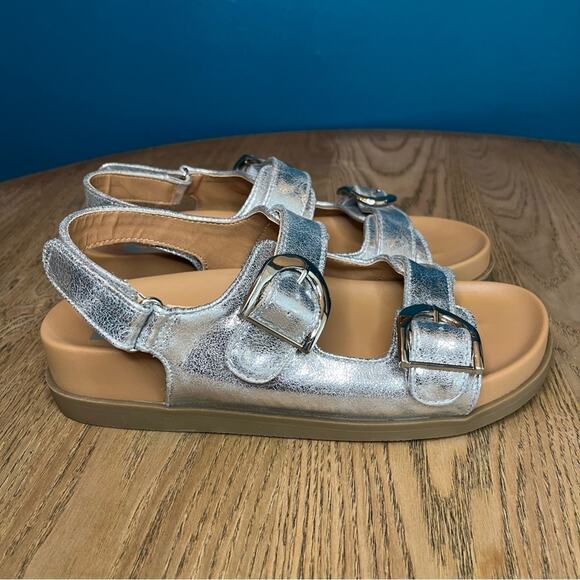 Dolce Vita Alameda Metallic Silver Buckle Strap Chunky Sandals Women’s Size 8 - Picture 8 of 11